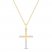 Diamond Cross Necklace 1/5 ct tw Round-cut 10K Yellow Gold 18"