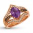 Le Vian Amethyst Ring 1/2 ct tw Diamonds 14K Strawberry Gold