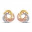 Stud Earrings 14K Tri-Tone Gold