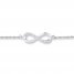 Infinity Symbol Anklet 1/20 ct tw Diamonds Sterling Silver