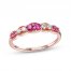 Le Vian Ruby & Diamond Stacking Ring 1/6 ct tw Diamonds 14K Strawberry Gold