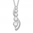 Diamond Necklace 1/2 ct tw Round-cut 10K White Gold 19 Length