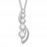 Diamond Necklace 1/2 ct tw Round-cut 10K White Gold 19 Length