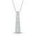 Diamond Necklace 1/2 ct tw Baguette/Round 10K White Gold 19"