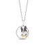 Disney Treasures Daisy Duck Diamond & Amethyst Necklace 1/10 ct tw Round-Cut Sterling Silver/10K Yellow Gold 17"