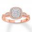 Diamond Engagement Ring 1/2 ct tw Round-cut 14K Rose Gold