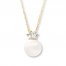 Cultured Pearl Necklace Lab-Created Sapphire 10K Yellow Gold