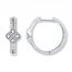 Diamond Hoop Earrings 1/3 ct tw Round-cut Sterling Silver