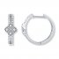 Diamond Hoop Earrings 1/3 ct tw Round-cut Sterling Silver
