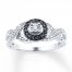 Black & White Diamonds 1/6 ct tw Round-cut Sterling Silver