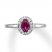 Natural Ruby Ring 1/8 ct tw Diamonds 10K White Gold