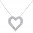 Diamond Heart Necklace 1/4 ct tw Round-cut 10K White Gold