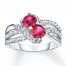 Lab-Created Ruby Ring Lab-Created Sapphires Sterling Silver