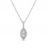 Forever Connected Diamond Necklace 1/2 ct tw Round/Pear 10K White Gold 18"
