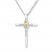 Cross Necklace 1/8 ct tw Diamonds Sterling Silver/10K Gold