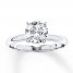 Certified Diamond Ring 2 carats Round-cut 14K White Gold