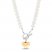 Cultured Pearl & Diamond Toggle Necklace Sterling Silver/10K Yellow Gold 18"