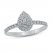 Teardrop Diamond Engagement Ring 1/3 ct tw Round-cut 14K White Gold