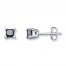 Black Solitaire Earrings 1-1/2 ct tw Diamonds 10K White Gold