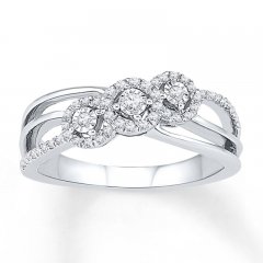 Diamond Ring 1/4 ct tw Round-cut Sterling Silver