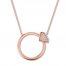 Ring Motif Necklace 1/20 ct tw Diamonds 10K Rose Gold