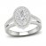 Multi-Diamond Engagement Ring 1-1/5 ct tw Oval/Round-Cut 14K White Gold