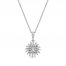 Sparks of Love Diamond Necklace 1/4 ct tw Round/Baguette 10K White Gold 18"