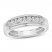 Men's Diamond Wedding Band 5/8 ct tw Round/Baguette 10K White Gold