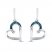 Diamond Heart Earrings 1/15 ct tw Blue/White Sterling Silver