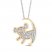 Disney Treasures Lion King Diamond Necklace 1/10 ct tw Sterling Silver/10K Yellow Gold