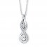 Lab-Created White Sapphire Necklace Sterling Silver