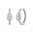 Forever Connected Diamond Huggie Hoop Earrings 1/2 ct tw Pear & Round-cut 10K White Gold