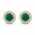 Certified Emerald & Diamond Earrings 1/8 ct tw 14K Yellow Gold