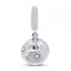 True Definition Soccer Ball Charm with Diamonds Sterling Silver