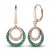 Le Vian Diamond & Emerald Dangle Earrings 3/8 ct tw Diamonds 14K Strawberry Gold