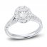 Diamond Engagement Ring 1-1/2 ct tw Oval/Round 18K White Gold