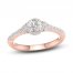 Diamond Engagement Ring 3/4 ct tw Round-cut 14K Rose Gold