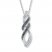 Black/White Diamond Necklace 1/10 ct tw Sterling Silver