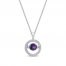 Unstoppable Love Amethyst Necklace 1/10 ct tw Diamonds Sterling Silver 19"