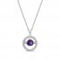 Unstoppable Love Amethyst Necklace 1/10 ct tw Diamonds Sterling Silver 19"