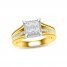 Multi-Diamond Engagement Ring 3/4 ct tw Princess & Round-cut 14K Yellow Gold