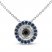 Blue Sapphire Evil Eye Necklace 1/6 ct tw Diamonds Sterling Silver 18"