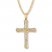 Men's Cross Necklace 1/2 ct tw Diamonds 10K Yellow Gold