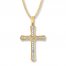 Men's Cross Necklace 1/2 ct tw Diamonds 10K Yellow Gold