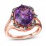 Le Vian Grape Amethyst Ring 1/8 ct tw Diamonds 14K Strawberry Gold
