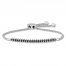 Black Diamond Bolo Bracelet 1/2 ct tw Round-cut 10K White Gold