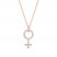 Diamond Female Symbol Necklace 1/4 ct tw Round/Baguette 10K Rose Gold 18"