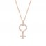 Diamond Female Symbol Necklace 1/4 ct tw Round/Baguette 10K Rose Gold 18"