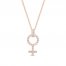 Diamond Female Symbol Necklace 1/4 ct tw Round/Baguette 10K Rose Gold 18"