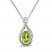 Peridot & White Lab-Created Sapphire Necklace Sterling Silver 18"